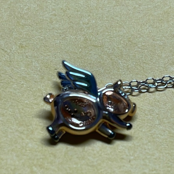 Flying pig pendant sterling silver 18k gold plated - Picture 5 of 8